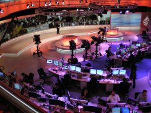 Al-Jazeera English, newsroom in Doha, Qatar.