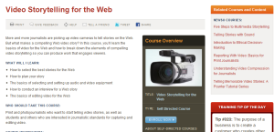 Video Storytelling for the Web course